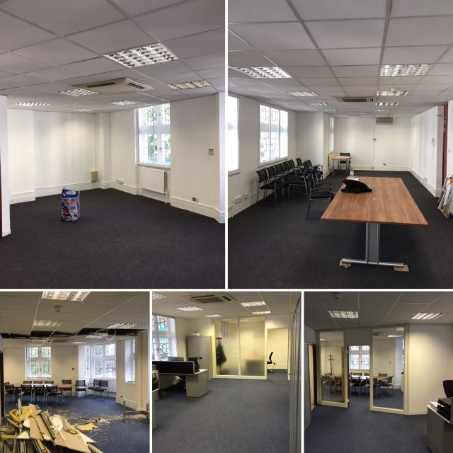 Commercial Carpet & Glass Partition Install